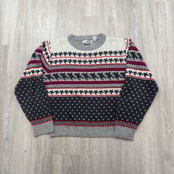 Vintage Steep Slopes Sweater Men's Large Geometric Knit Ski Snowboarding 90s - Picture 1 of 6